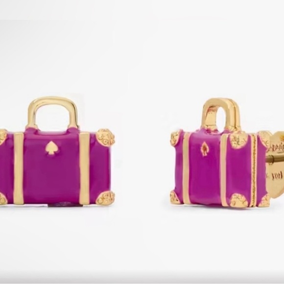 NEW Kate Spade Away We Go Suitcase Earrings - Picture 1 of 3